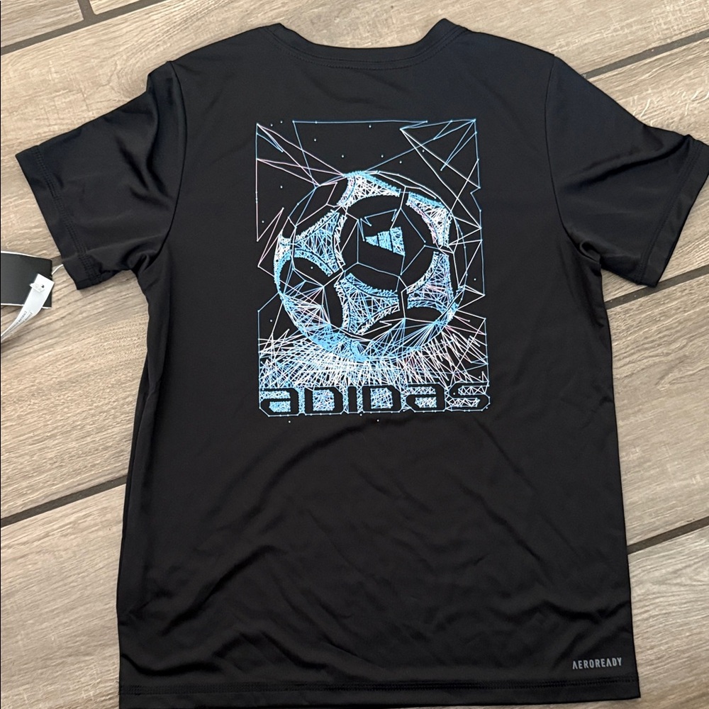 Adidas Black Short Sleeve Tee with Angular Design